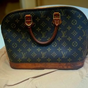 Louis Vuitton Vintage Alma Handbag Monogram Canvas PM Brown